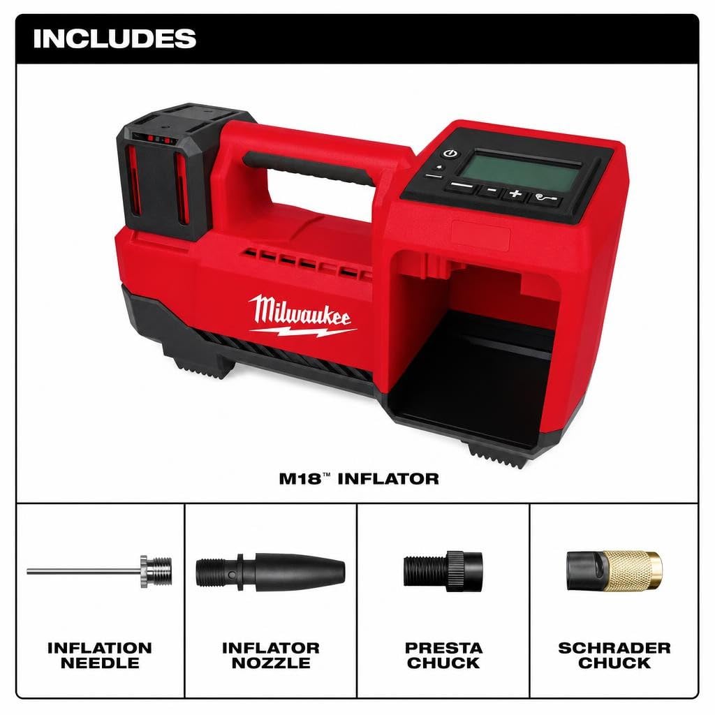 Milwaukee 2848-20 M18 Cordless Tire Inflator – Bare Tool