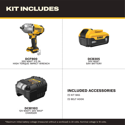 DEWALT 20V MAX Brushless 1/2 In. High Torque Impact Wrench (DCF900P1)