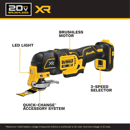 DEWALT 20V MAX XR Brushless Oscillating Tool Kit (DCS356D1)