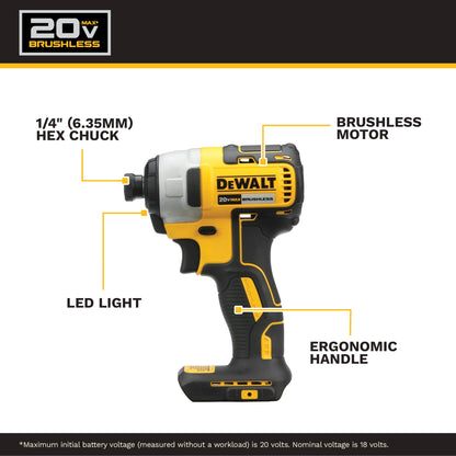 DEWALT 20V MAX Brushless Drill & Impact Driver Combo Kit (DCK277D2)