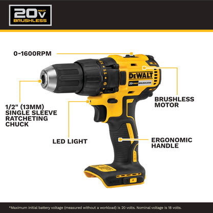 DEWALT 20V MAX Brushless Drill & Impact Driver Combo Kit (DCK277D2)