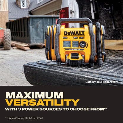 DEWALT 20V MAX Portable Tire Inflator Auto Shutoff Bare (DCC020IB)
