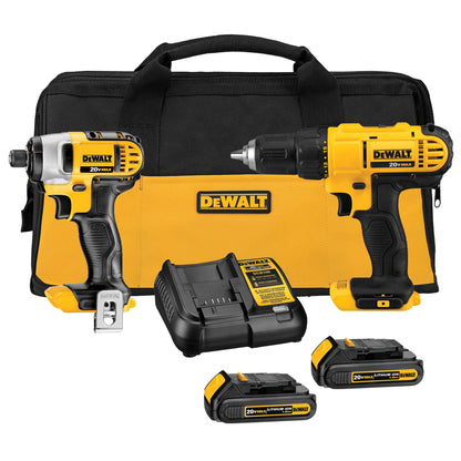 DEWALT 20V MAX Drill & Impact Driver Combo Kit, 2 Batteries (DCK240C2)
