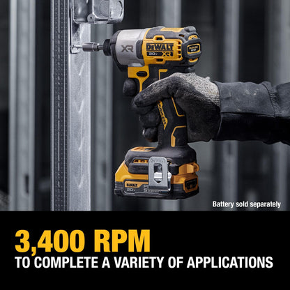 DEWALT 20V MAX XR 1/4 In Brushless 3-Speed Impact Driver (DCF845B)