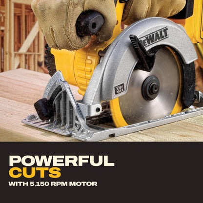 DEWALT 20V MAX 6-1/2 In. Cordless Circular Saw, Bare Tool (DCS391B)