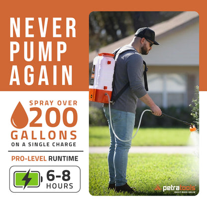PetraTools HD4000 Battery-Powered Backpack Sprayer – 4-Gallon